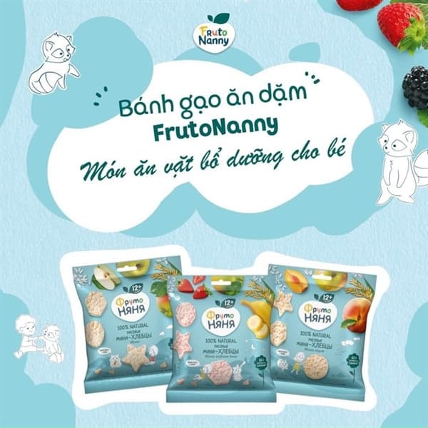 Bánh gạo ăn dặm FrutoNanny 50g - Nga